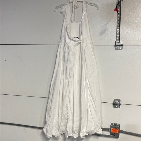 J CREW WOMENS HALTER MIXY MIDI LONG DRESS LINEN WHITE MEDIUM CL648 - Picture 9 of 9